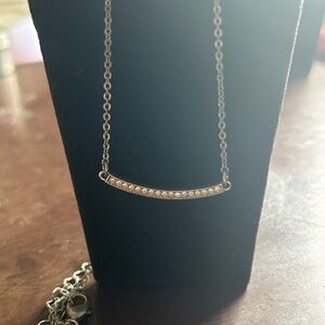 Elegant silver Necklace with Crystal Accents